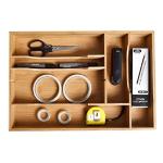 Hot sale eco-friendly kitchen adjustable bamboo utensil drawer organizerv