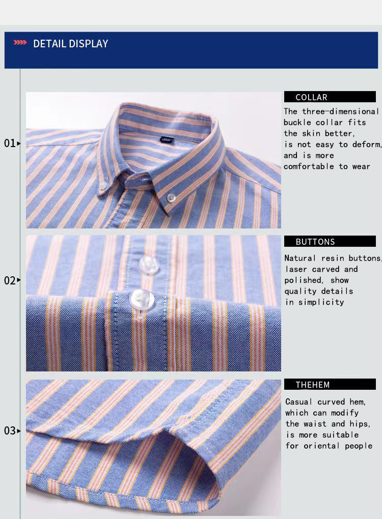 Embroidery Business Vintage Oxford 100% Cotton Working Silk Shirt Print Dress for Men