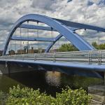 Metal Arch Bridge System Tied Steel Bowstring Arch Girder Hot Dip Galvanized
