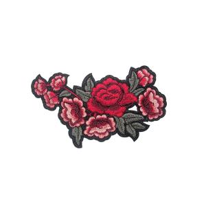 China Custom Clothes Patch Embroidered Flowers Logo Iron On Patches Hats Clothes factory