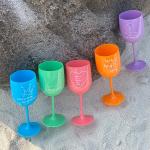 15.5oz Reusable Plastic Wine Glasses Dishwasher Safe FDA Black Moet Champagne