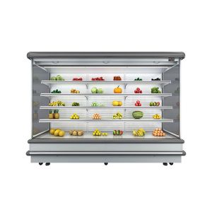 Factory Price Fruit Shop Vertical Open Front Supermarket Display Chiller