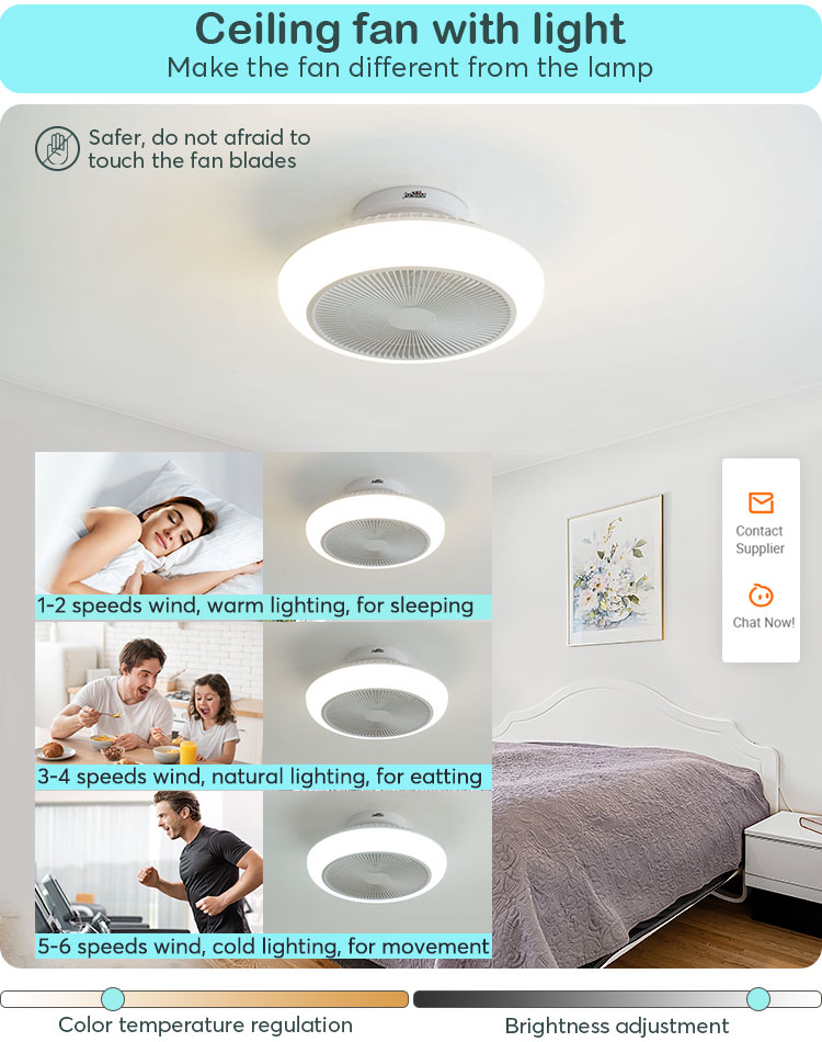 18 Inch Decorative Ceiling Fan with Lights 6 Speed Choice and Dimmable Functionality