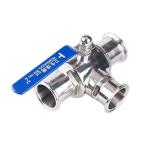 Forged Sanitary SS304/SS316L L/T Type Tri Clamp Stainless Steel 3 Way Ball Valve