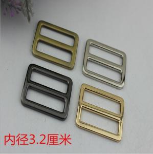 China High end zinc alloy 32 mm light gold metal adjustable slide buckles for handbags factory