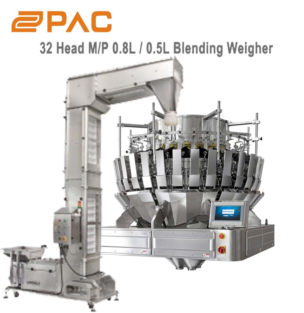 2.5L PLC Multihead Weigher Packing Machine 32 Heads 70WPM For Vegetable