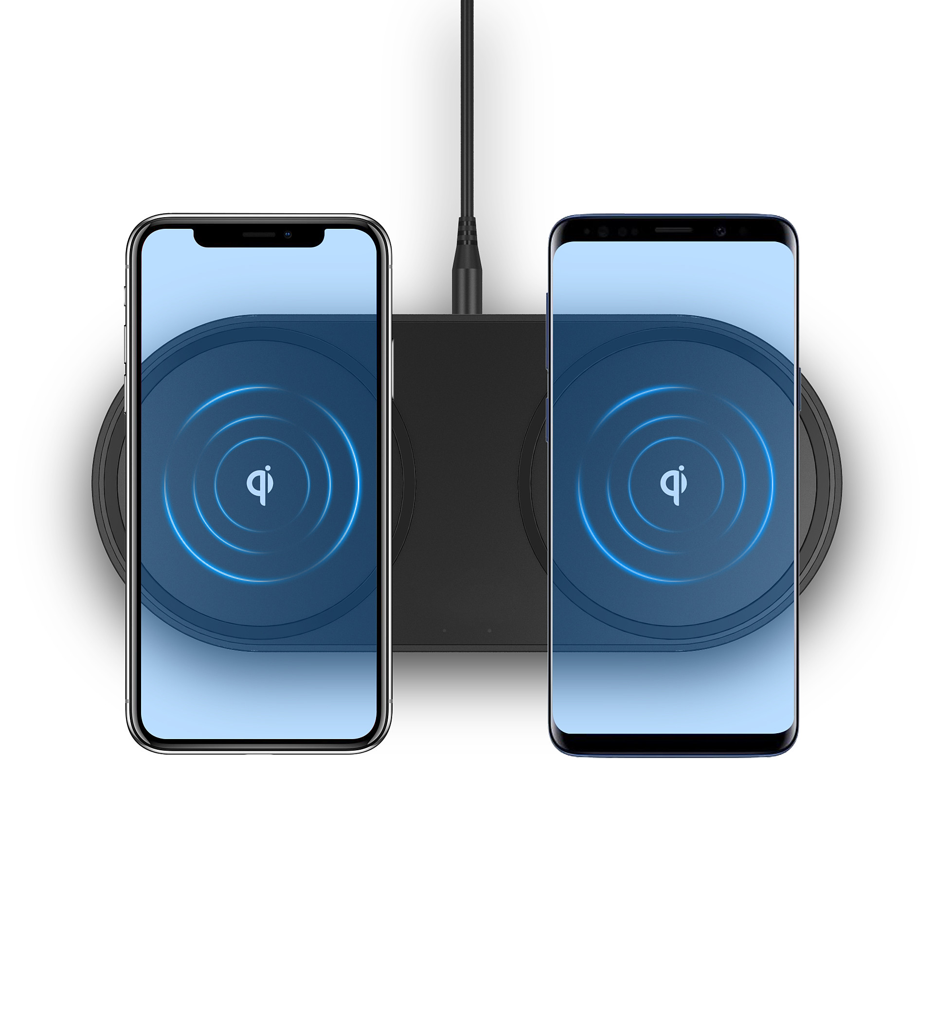 TEXTILE Dual Phone Qi Wireless Charging Pad 10W 7.5W 5W