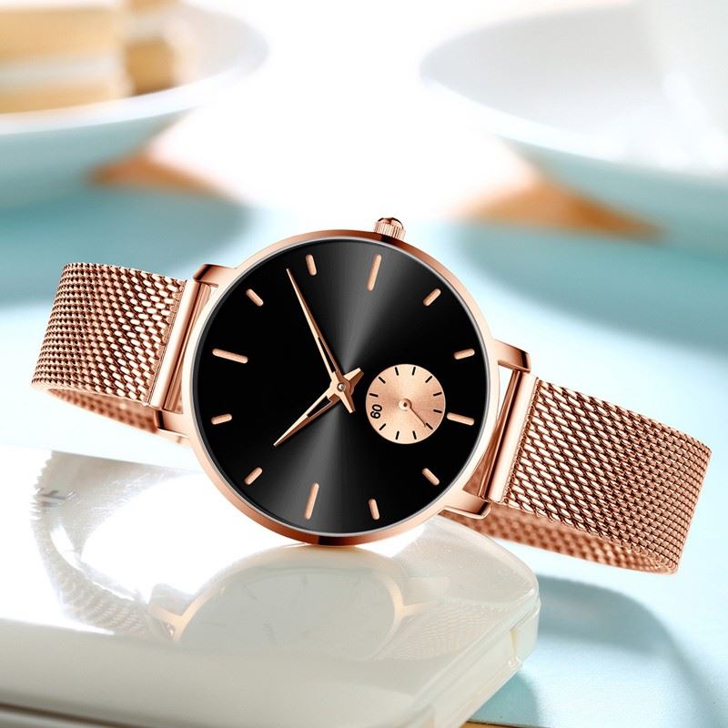 OEM Simple Wrist Watches For Ladies 2needle 33mm Diameter Zinc Alloy Case