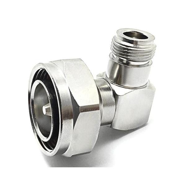 China 7/16 DIN Male To N Female Right Angle Coaxial Cable Connector 2500V Rms Dielectric Strength factory