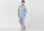 Long Sleeve Mens Lightweight Cotton Pajamas / Mens Winter Pyjamas Quick Dry