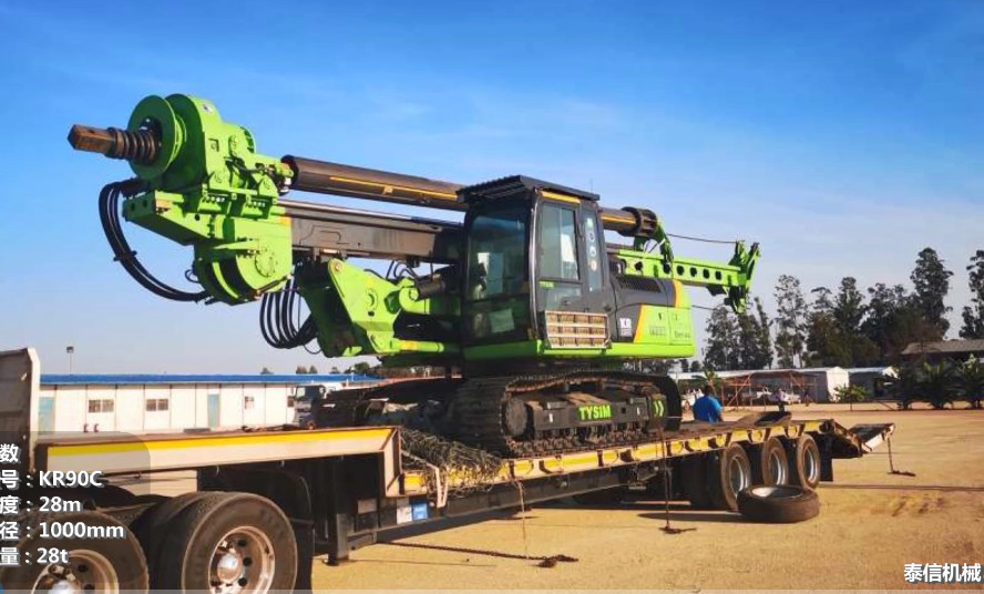 TYSIM KR90C Hydraulic Piling Rig Foundation Rotary Drilling Equipment 72 M / Min Main Winch Line Speed Piling Machine