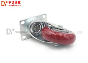 China Transparent Red Caster Wheel , Polyurethane Flat Universal Light Duty Caster Wheels factory