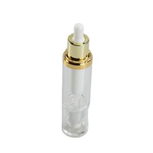 China Customized Liquid Foundation Double Tube Dropper Bottle with Acrylic Collar Material factory