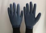 Anti Slip Granule Black Latex Gloves , Latex Dipped Work Gloves Comfortable Hand