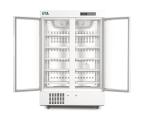 656L Double Glass Door Biomedical Vaccine Pharmacy Refrigerator with LED