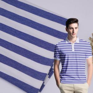China Moisture Wicking Cotton Pique Fabric Breathable Stretch Striped Lycra Texture factory