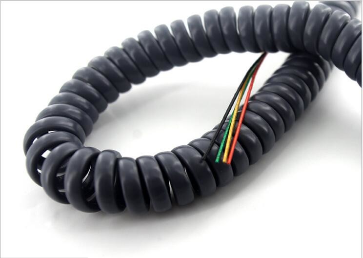 1 Core 4 Cores Multi Strands 5 Core Spiral Cable 0.2mm2 Insulated Unshielded