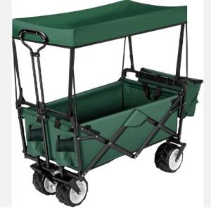 China 86*46*85 Portable Collapsible Folding Garden Cart Outdoor Wide Wheel Wagon for Camping factory