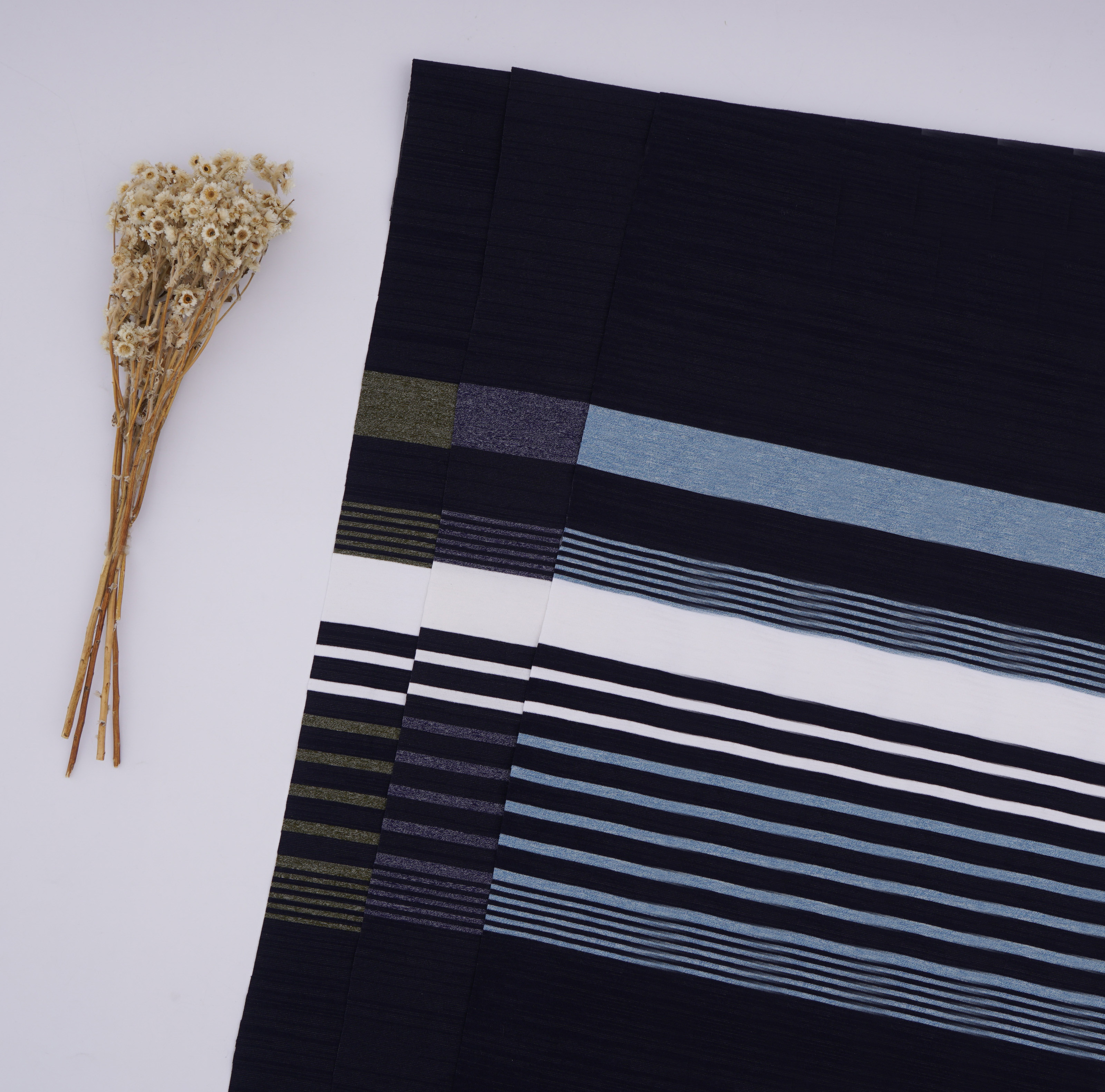 Soft And Comfortable Versatile Striped Material Fabric For T-Shirt