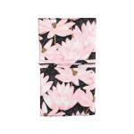 Pink Flower Print Travel Cotton Organizer Cosmetic Bag