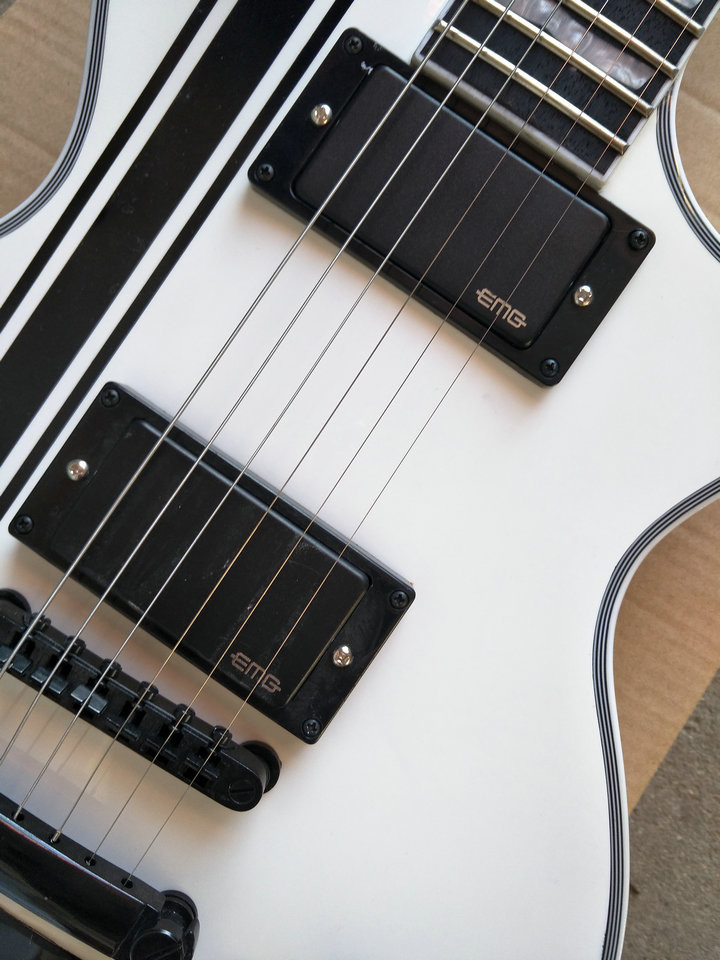 Custom ESP LTD Iron Cross SW James Hetfield Signature Electric Guitar EMG Snow White