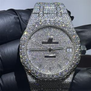 China Bust Down VVS Moissanite Diamond Iced Out Luxury Watch Swiss Clone Automatic Movement Wrist factory