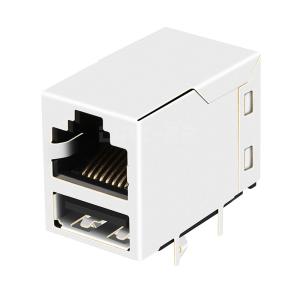 China LPJE319DNL Tab Up RJ45 Jack With Single USB Without Integrated Magnetics factory