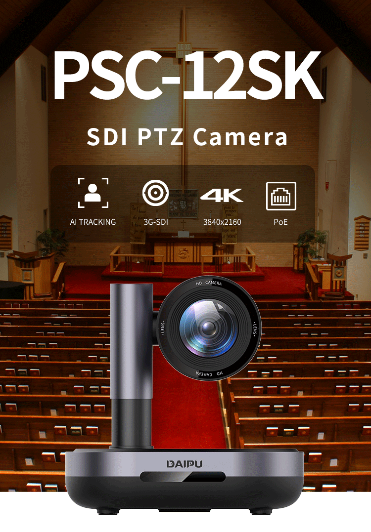 DAIPU PSC-12SK 4k HD Optical Zoom 3G-SDI HD-MI PTZ Camera for Enhanced Video Meetings