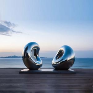China Outdoor Abstract Mirrored Stainless Steel Accompany Sculpture factory