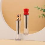 Plastic lip glaze tube with waist-length lid and various colors