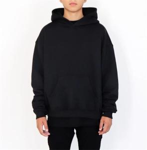 China Blank Thick Unisex Plain Hoodies 100% Cotton Oversized Pullover Streetwear factory
