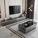 Rock Plate Hotel Room Cabinets Luxury TV Cabinet Sets Hotel Room Black Glass