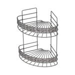2 Tiers No Drilling Wall Mounted Bathroom Storage Rack WOVEN BASKET IRON WIRE