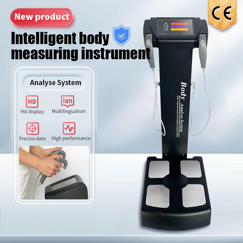 Professional using body composition analyzer