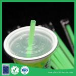 Disposable straight plastic drinking Straws for Juice beverage in green color