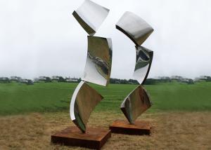 China Outside Design Abstract Metal Garden Sculptures , Modern Lawn Sculpture factory