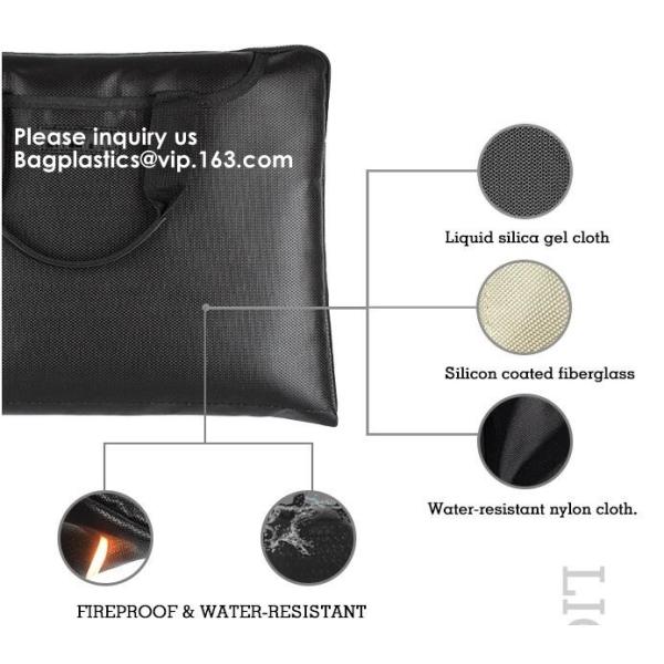 Non-Itchy silicone coated fireproof waterproof bag with zipper 15 x 11 inch,Defender fireproof and water resistant