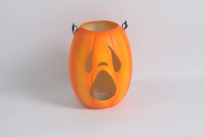Halloween Pumpkin Light Shape Electric Lantern Orange White Ghost Face