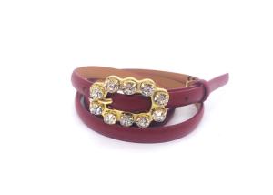 China 1/2&quot; ( 12mm ) Women's Fashion Leather Belts With Elegant Shiny Rhinestone Buckle factory