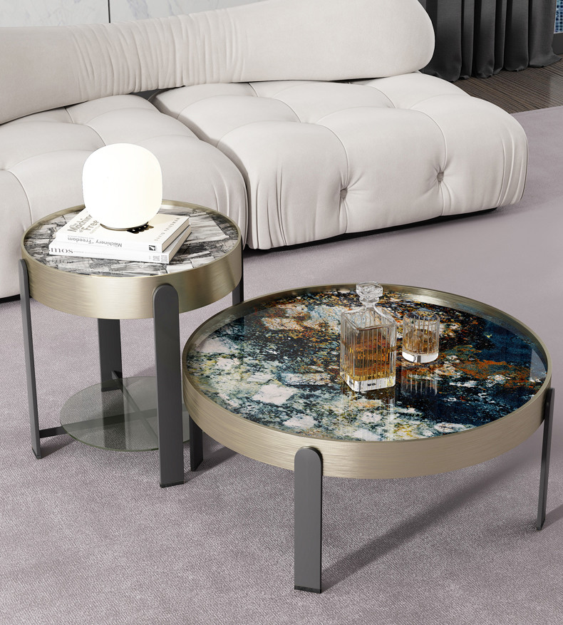 Corrosion Resistant ODM Round Rock Coffee Table 3mm Rock Plate