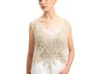 Embroidery Sequin Long Evening Gowns , Sweep Train White Muslim Evening Dress