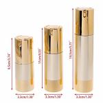 UV Technical Small Gold Airless Pump Bottles 15ml 30ml 50ml