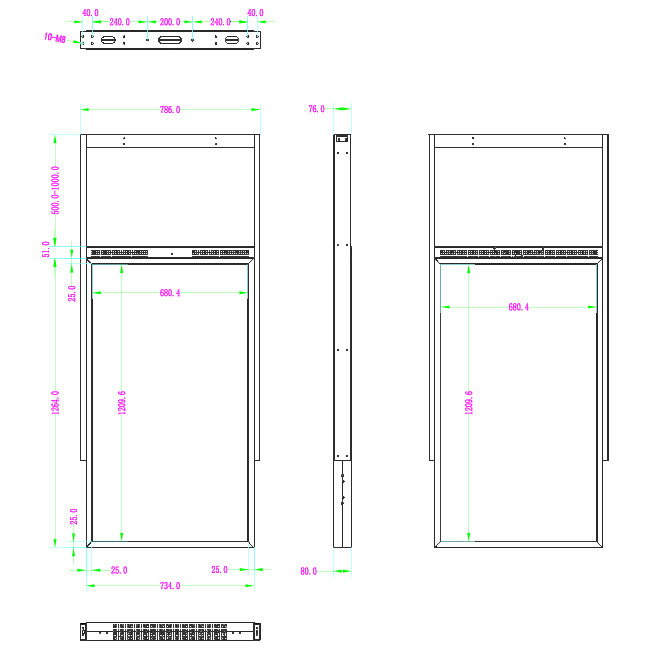 55 Inch Lcd Double Sided Display Monitor 3000Nit 700Nit Roof Hanging