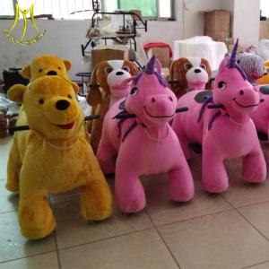 China Hansel amusement toy battery operated ride on plush horse toy rides factory
