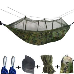 China Green Lightweight Double Hammock , Outdoor Camping Hammock For Hiking Travelling factory