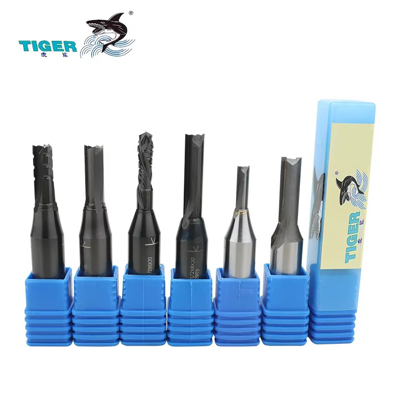 Three Blade 55HRC Tiger Bit Cnc Router Bit Straight Blade Woodworking Milling Cutter