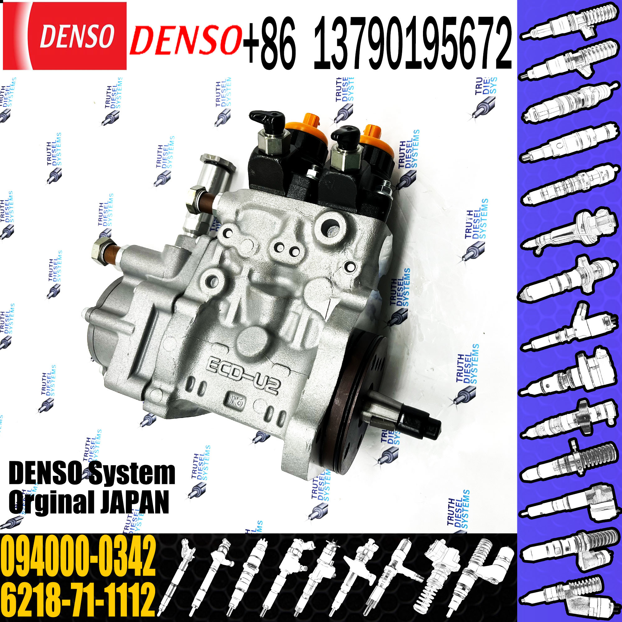 Fuel Injection pump common rail pump 6218-71-1111 094000-0342 For KOMATSU D275A PC650-8 PC750 PC800