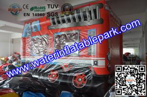 China Giant Funny Firetruck Inflatable Bouncy Castle Jumper House factory