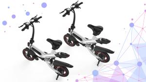 China Custom Foldable Electric Bike , Ultra Light Fold Up Bicycle Leather Soft Seat factory