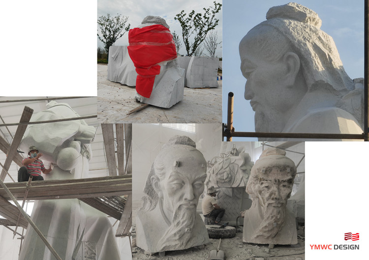 Custom Hua Tuo Statue Historical Figure Sculpture Large-Scale Stone-Carved Figurine